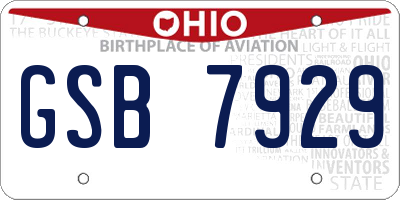 OH license plate GSB7929