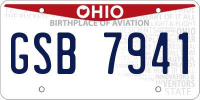 OH license plate GSB7941