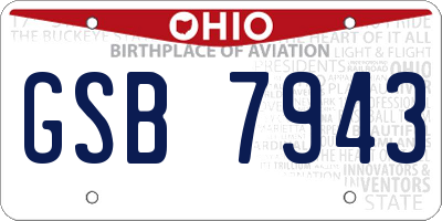 OH license plate GSB7943