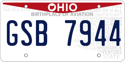 OH license plate GSB7944