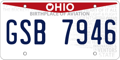 OH license plate GSB7946