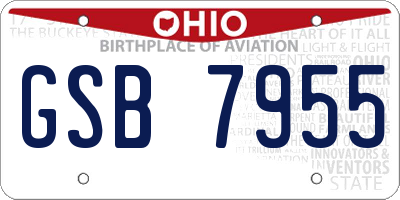 OH license plate GSB7955