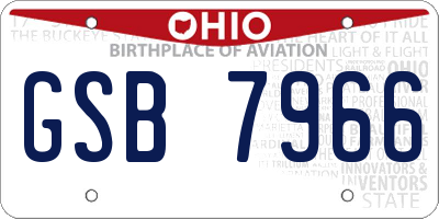 OH license plate GSB7966