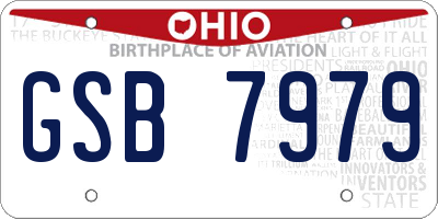 OH license plate GSB7979