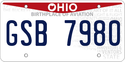 OH license plate GSB7980