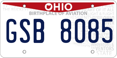 OH license plate GSB8085