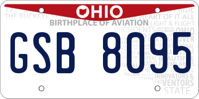OH license plate GSB8095