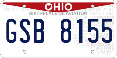 OH license plate GSB8155