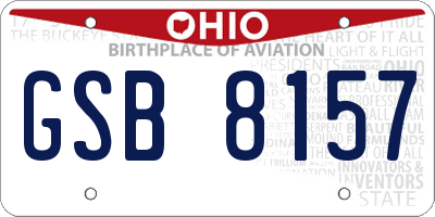 OH license plate GSB8157