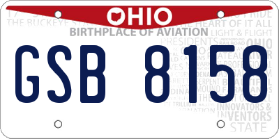 OH license plate GSB8158