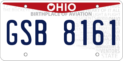 OH license plate GSB8161