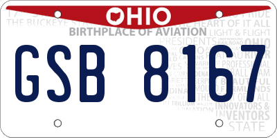 OH license plate GSB8167
