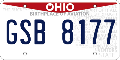 OH license plate GSB8177