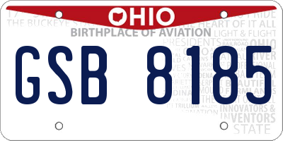 OH license plate GSB8185