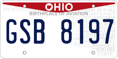 OH license plate GSB8197