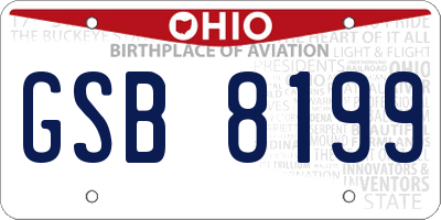 OH license plate GSB8199