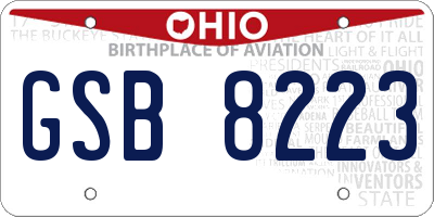 OH license plate GSB8223