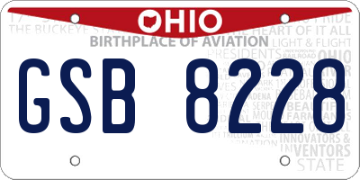 OH license plate GSB8228