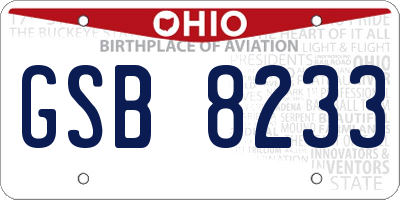 OH license plate GSB8233