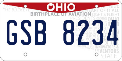 OH license plate GSB8234