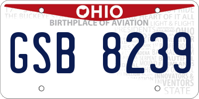 OH license plate GSB8239