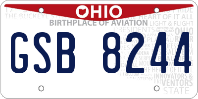 OH license plate GSB8244