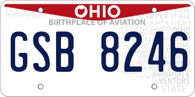 OH license plate GSB8246