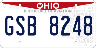 OH license plate GSB8248