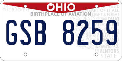 OH license plate GSB8259