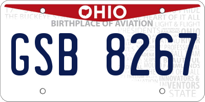 OH license plate GSB8267