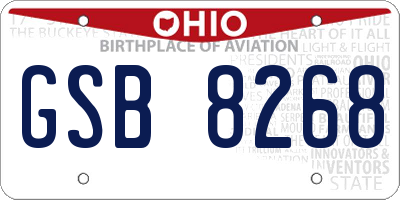 OH license plate GSB8268