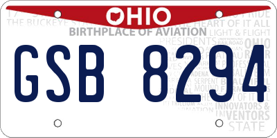 OH license plate GSB8294