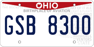 OH license plate GSB8300