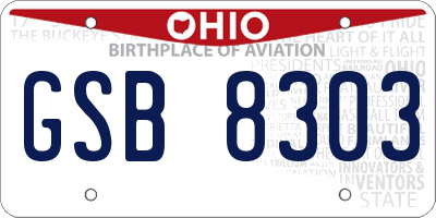 OH license plate GSB8303
