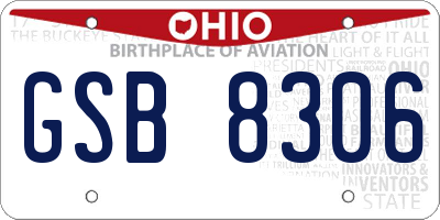OH license plate GSB8306