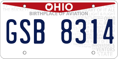 OH license plate GSB8314