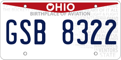 OH license plate GSB8322