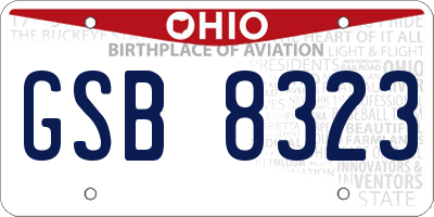 OH license plate GSB8323