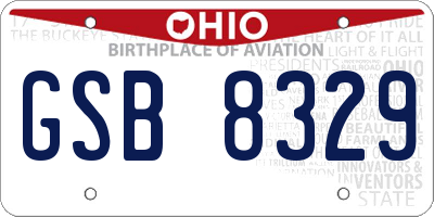 OH license plate GSB8329