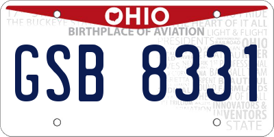 OH license plate GSB8331
