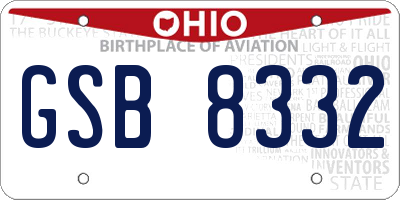 OH license plate GSB8332
