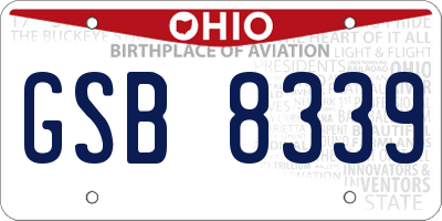 OH license plate GSB8339