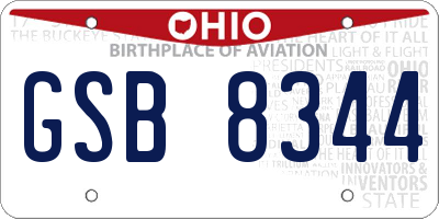 OH license plate GSB8344