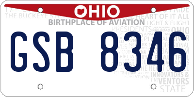 OH license plate GSB8346