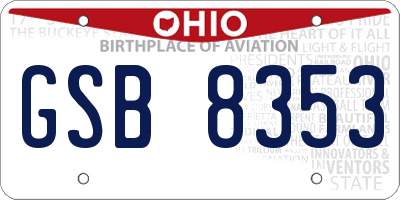 OH license plate GSB8353