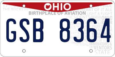 OH license plate GSB8364
