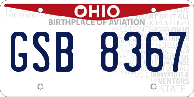 OH license plate GSB8367