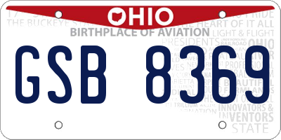 OH license plate GSB8369