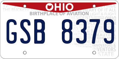 OH license plate GSB8379