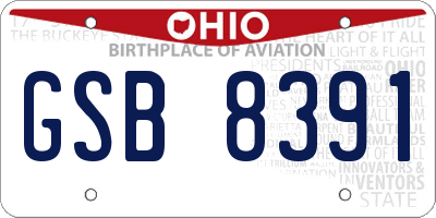 OH license plate GSB8391